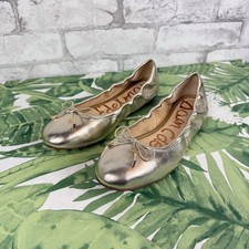 SAM EDELMAN NEW Felicia Jute Metallic Leather Ballet Flat picture