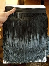 ombre chainette fringe 12 inches ,black to gray ,sold by yard picture