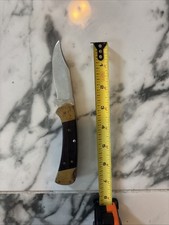 Vintage 1974-1980 Buck 112 Ranger Lockback Folding Knife USA Ebony Wood Brass picture