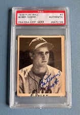1939 Play Ball Bobby Doerr AUTO HOF PSA/DNA #7 picture