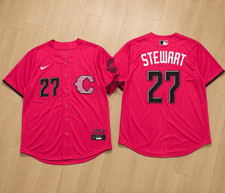 Sal Stewart #27 Cincinnati Reds City Connect Printed Red Jersey Size New picture