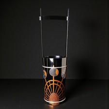 Elegant Lacquer Ikebana Vase with Maki-e & Raden “Waterwheel Motif” ZL45 picture