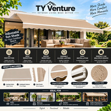 Retractable Awning Fabric Replacement 14x10FT, Without Frame, Beige picture