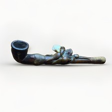 Vintage Arecibo Puerto Rico Folk Art Pipe Taino Style Shell Stone Handmade picture