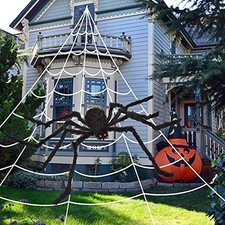 200  Halloween Decorations Spider Web Outdoor +59  Giant Spider Décor picture