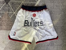 New Washington Wizards Men White Pockets stitched Shorts Size US picture
