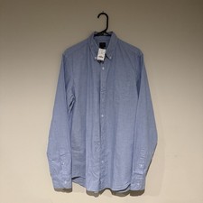 J.Crew Flex Mens Medium Tall Blue Dress Shirt Stretch New With Tags NWT picture