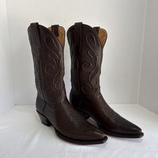 M.L. Leddy Vaquero 4332L  Handmade Womens Cowboy Boots, Dark Brown, Size 10B picture
