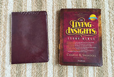 NIV84 Study Bible by Charles R. Swindoll Brown Leather READ DESCRIPTION picture