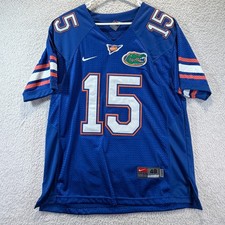 Rare VNT Nike Team Florida Gators Tebow 15 Jersey Mens M Blue Stitched Sewn SEC picture