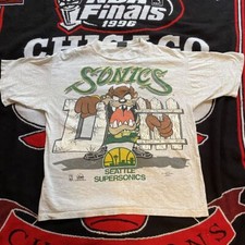 Vtg 1995 Seattle Supersonics Taz T Shirt Basketball Graphic tee picture