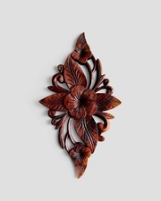 Handmade Balinese Wooden Floral Wall Carving – Hand-Carved Botanical Wall Décor picture