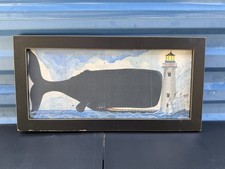 Signed Big Fish Drawn To The Light Whale Framed Art Spicher Company Beach House picture