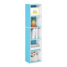 FURINNO PASIR BOOK SHELF, MODERN BOOKSHELF, 21048 - LIGHT BLUE/WHITE picture
