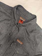 Patagonia Women's Farriers Shirt Gray Long Sleeve Button Up Top Hemp XL 