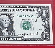 1993 Star note $1 DOLLAR BILL ( New York ) RUN PRINT  3  -UNCIRCULATED picture