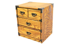 Japanese Vintage Yakisugi Cedar Small Tansu Chest Showa Cabinet Wooden Drawers ① picture