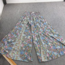 Cienna Pants Womens XL Gray Floral Wide Leg Harem Elastic Waist Casual Boho picture
