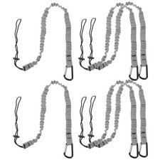6Pcs 3.6ft Retractable Tool Lanyard with Metal Buckle Adjustable Loop, Gray picture