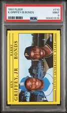 1991 FLEER #710 KEN GRIFFEY JR.-BARRY BONDS PSA 9 picture