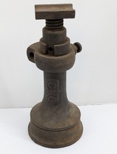 Antique Cast Iron Heavy Duty Screw Jack Railroad House Barn Tool Industrial picture