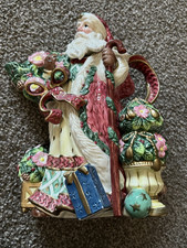 Fitz & Floyd Vintage Enchanted Holiday Santa Claus Ceramic Pitcher 11
