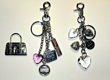 Vintage Kathy Van Zeeland Purse Puffed Heart Crystal Purse Charms Miche Keychain picture