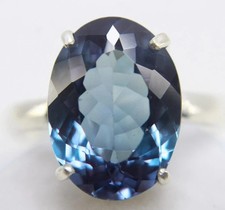 Certified 10+ Ct Natural Alexandrite Oval Gemstone Ring - Crafted 925 Silver picture
