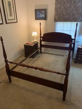 Unusual Antique Rice Bed/Queen with exta carvings (original box springs included picture