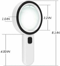 30X Jumbo Handheld Magnifying Glass w/ 12 Bright LED Light Magnifier Illuminated picture