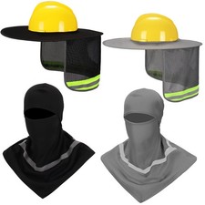 4 Pcs Hard Hat Sun Shade Full Brim Mesh Balaclava Neck Sun Protection 2 Pack picture