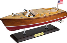 SAILINGSTORY Wooden Speedboat Model Chris-Craft Runabout Model Boat Yacht picture