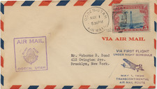 1929 Night Schedule First Flight Air Mail Cover Ogden Utah Busy Hub Cachet C11 picture