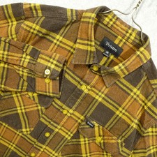 Brixton Shirt Mens Medium Brown Plaid Flannel Long Sleeve HeavyWeight Casual picture