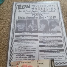 ecw wrestling poster vintage,sabu,pro Wrestling,wwe,wcw,wwf,taz,aew,terry funk picture