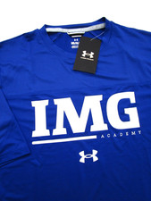 Mens Medium IMG Academy T Shirt SS Under Armour Blue NWT picture