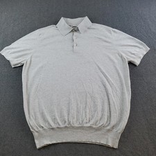 Brunello Cucinelli Polo Shirt Men's Gray Cotton Short Sleeve Regular Fit Size 52 picture