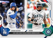 Shohei Ohtani / Ichiro Share On Base Streak 2026 MLB Topps NOW Card 65 picture