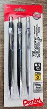 3 Pack Pentel Sharp Mechanical Pencil, (0.5mm), Metallic Barrels Black & Gray picture