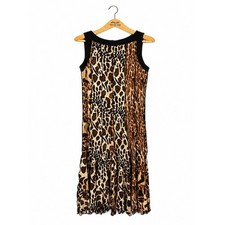 Karen Kein Leopard Print Midi Dress Size 4 VTG 90s Mobwife Grunge Edgy Indie picture