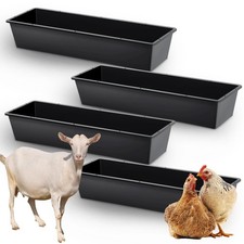 Geelin 4 Pcs 12 Gallon/48 Quart Large Capacity Livestock Water Trough 39