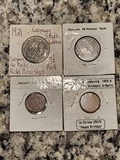 (3) 1922-1925 GERMANY WEIMAR REPUBLIC 1 5 50 PFENNIG 1921 1/2 MARK WAR MONEY picture