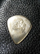 VINTAGE GENUINE SILVER PESO COIN GUITAR PICK ( Gibbons ZZ TOP) L@@K picture