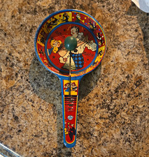 Vintage Tin Clown Circus Noisemaker Paddle Clacker, Novelty Graphic, Multicolor picture