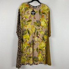 Alembika Fleur De Lis Shift Dress Size 3 US 10-12 Lilly Floral Pockets picture