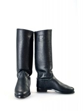 Custom German WWII Jackboots Black Leather Military Riding Boots Handmade picture