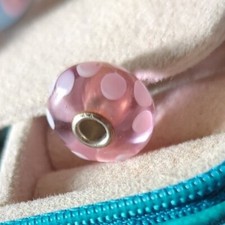Authentic Trollbeads Dot  large New & Retired charm beads Pink-Lilac Unique picture