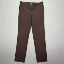 SOHO Apparel LTD Womens Trousers Straight Leg Brown Stretch Pull On M picture