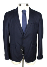 Hugo Boss Huge Performance Suit 42 S Mens Slim Fit Navy Wool Stretch 2 Piece picture