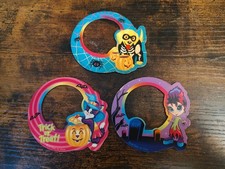 3 Vintage Lisa Frank Halloween Magnetic Picture Frames Casey Dog Cat Witch picture